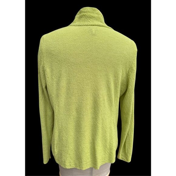 Eileen Fisher Open Front Cardigan Sz. L Italian Yarn Textured Knit - Picture 6 of 12